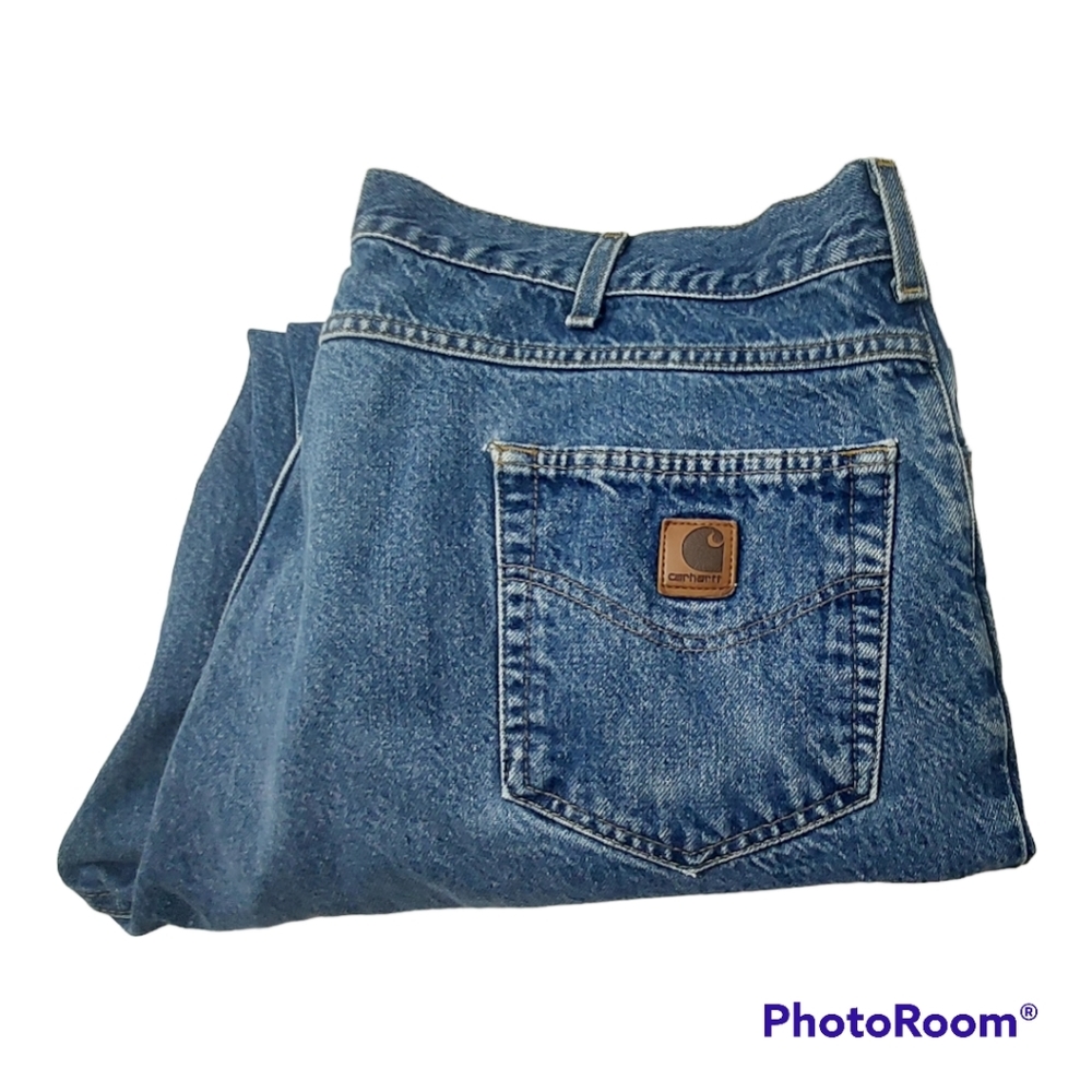 Carhartt Men's Size 46 x 30 Jeans Denim B17 DST 100% Cotton Heavyweight